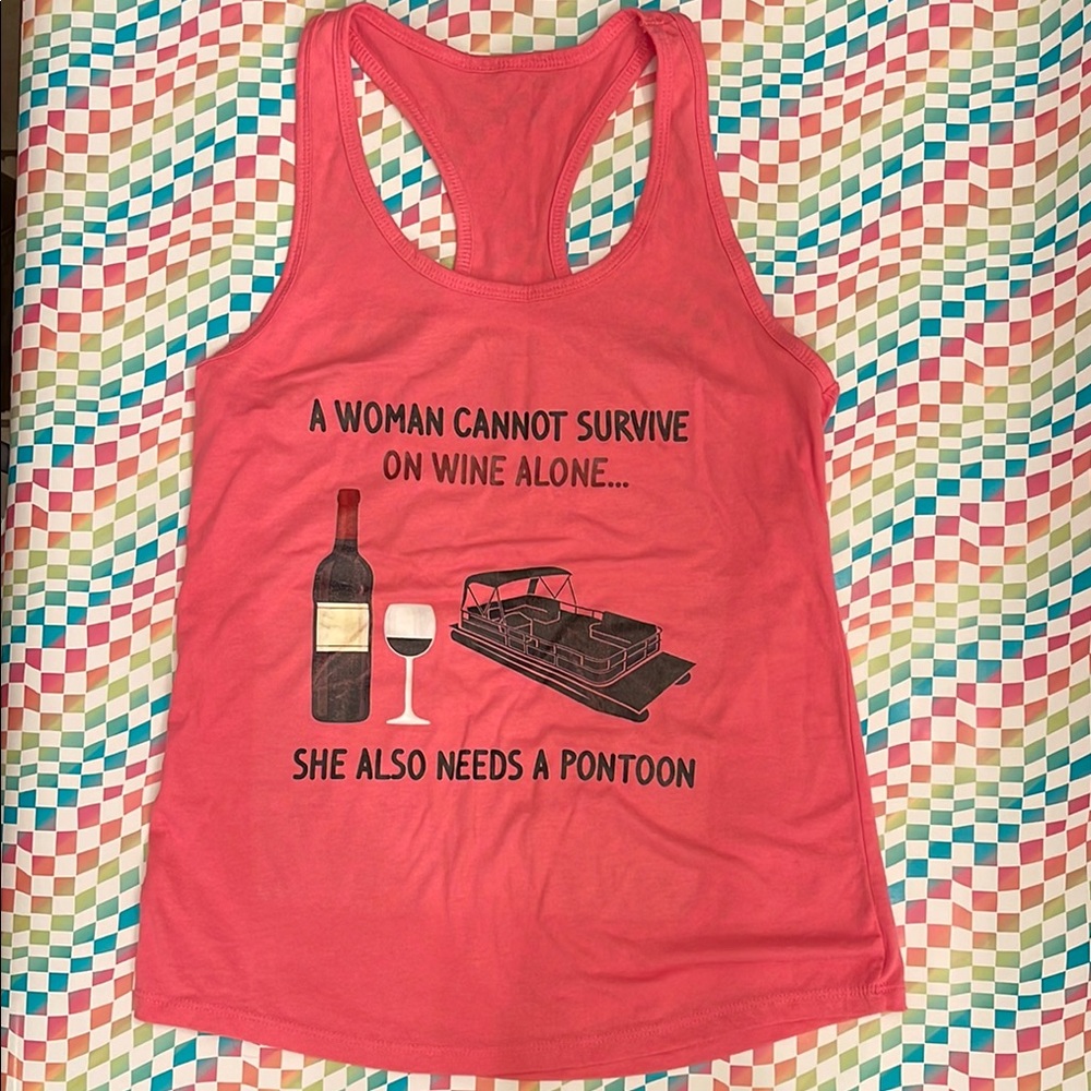 Women's Pink Graphic Tank Top